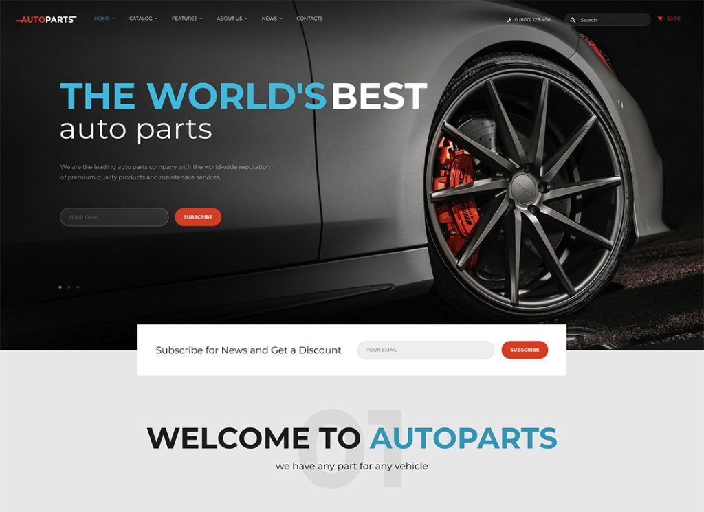 Car Parts Store & Auto Services WordPress Theme