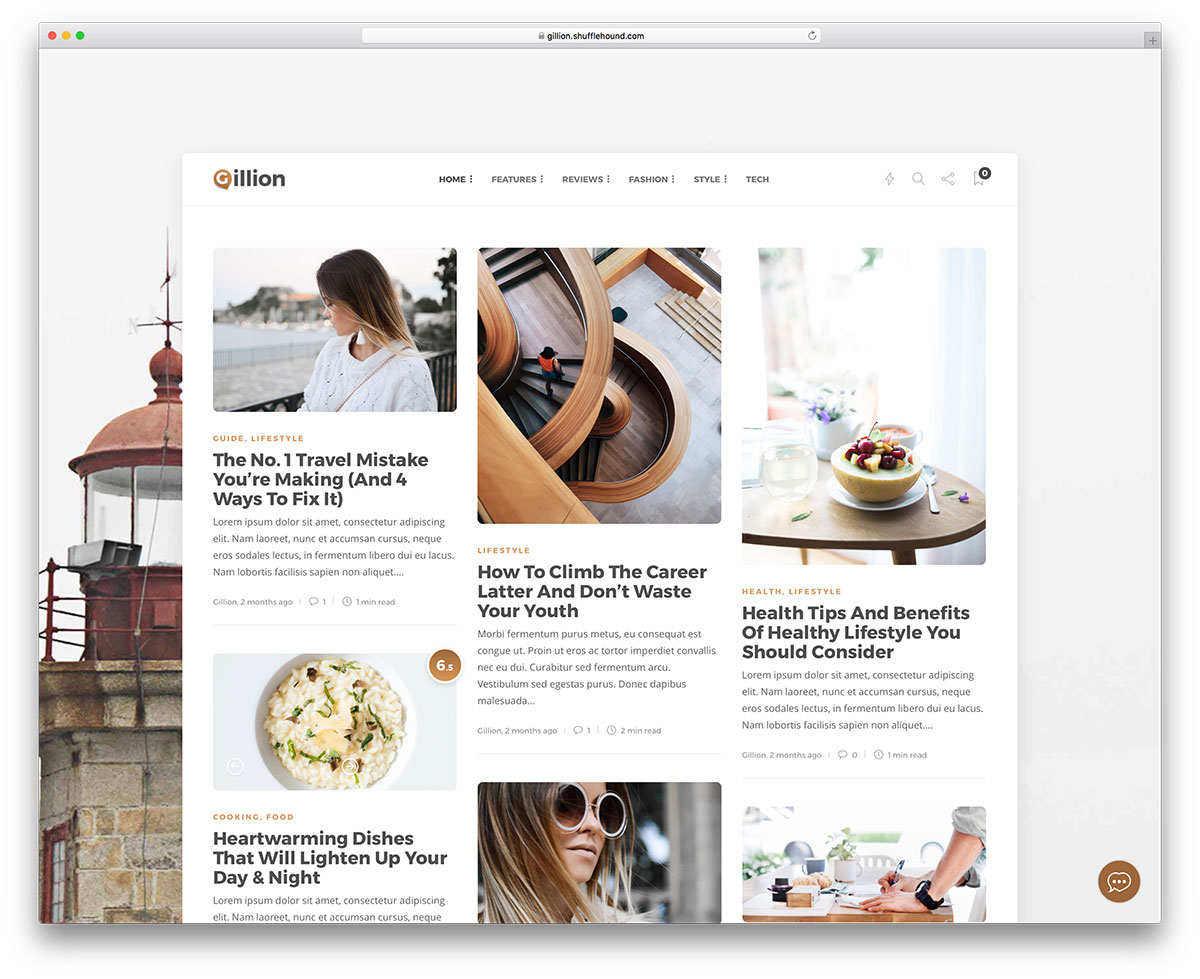 Gillion - travel blog WordPress theme