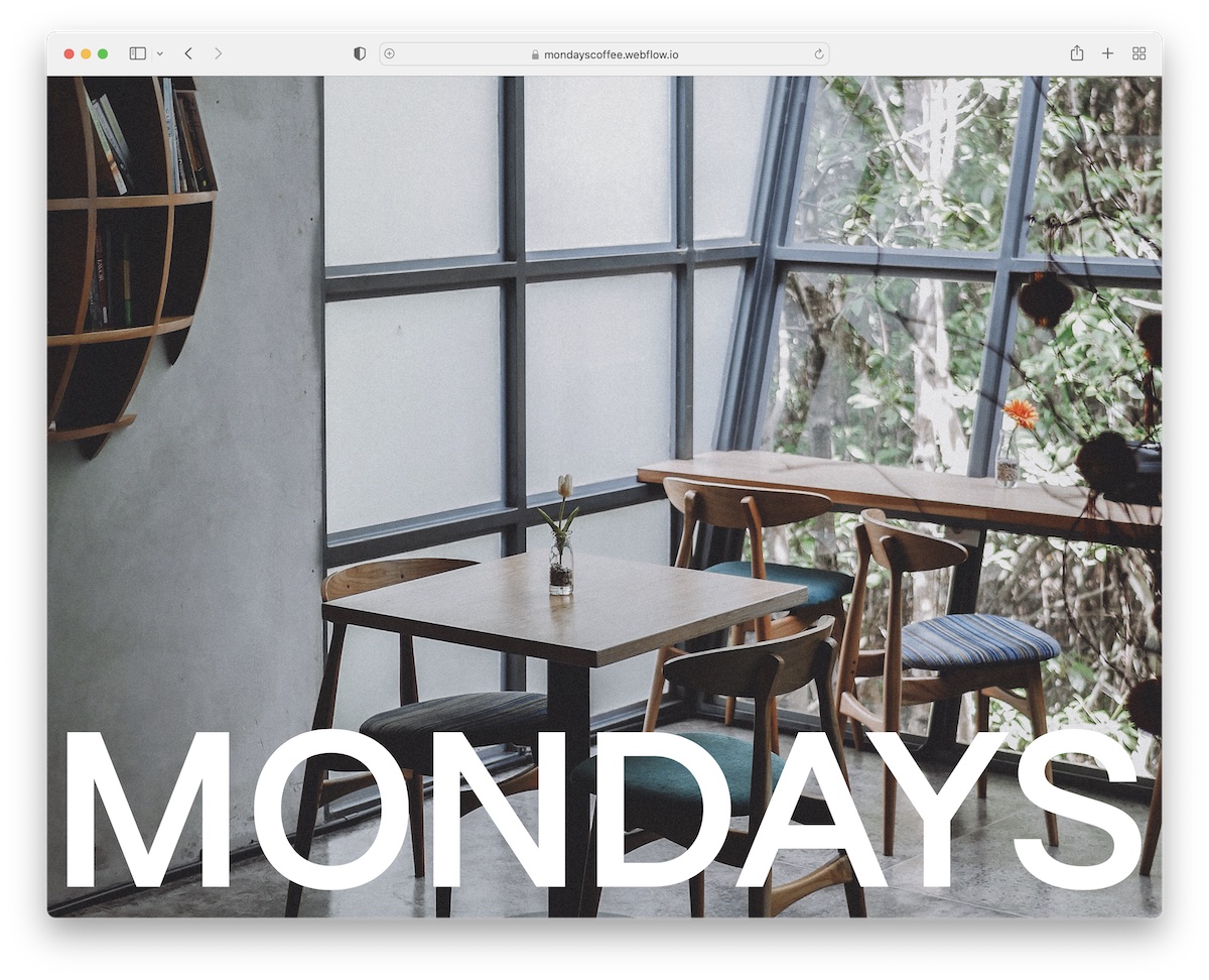 mondays coffee webflow website