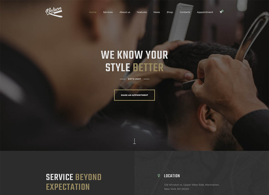 Nelson - Barbershop & Tattoo WordPress Theme