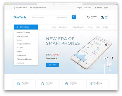 Onetech free template
