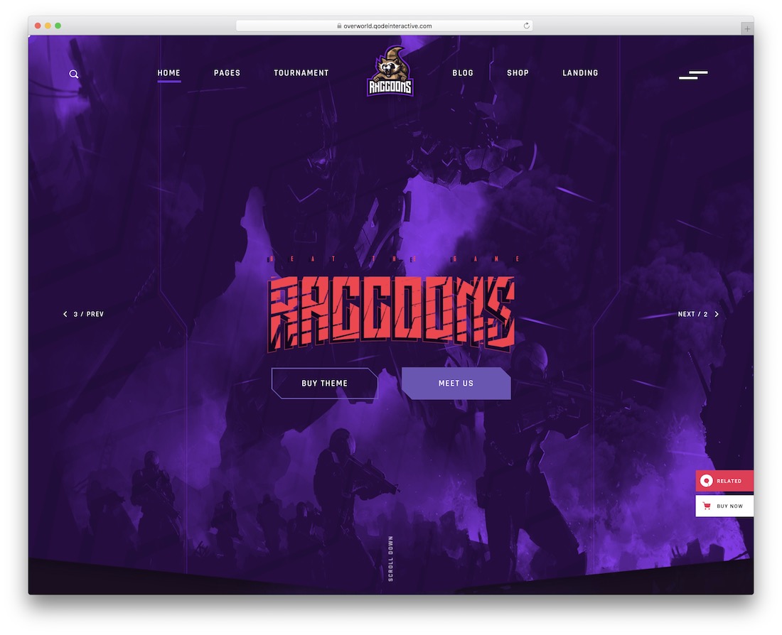 overworld esports website template